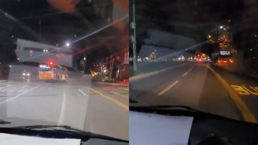 Derribó postes, chocó y cortó la luz: Revelan registro de chofer de bus de RED conduciendo drogado