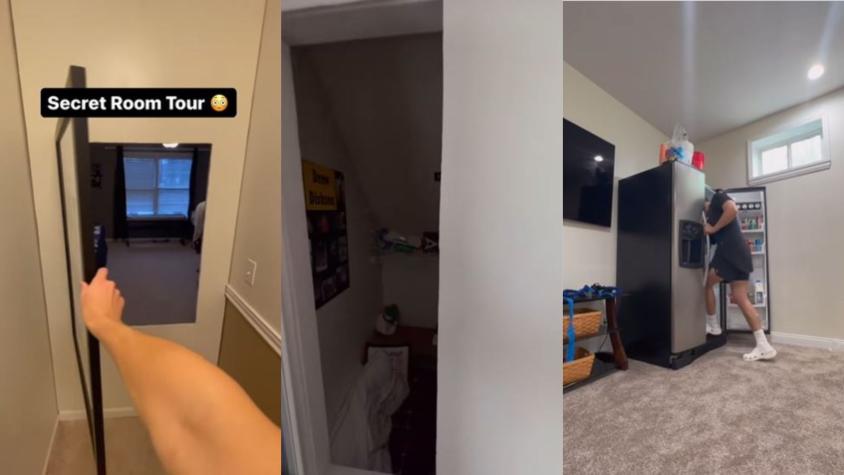 Detrás de un refrigerador o un espejo: Youtuber sorprendió al mostrar la pieza secreta de su casa