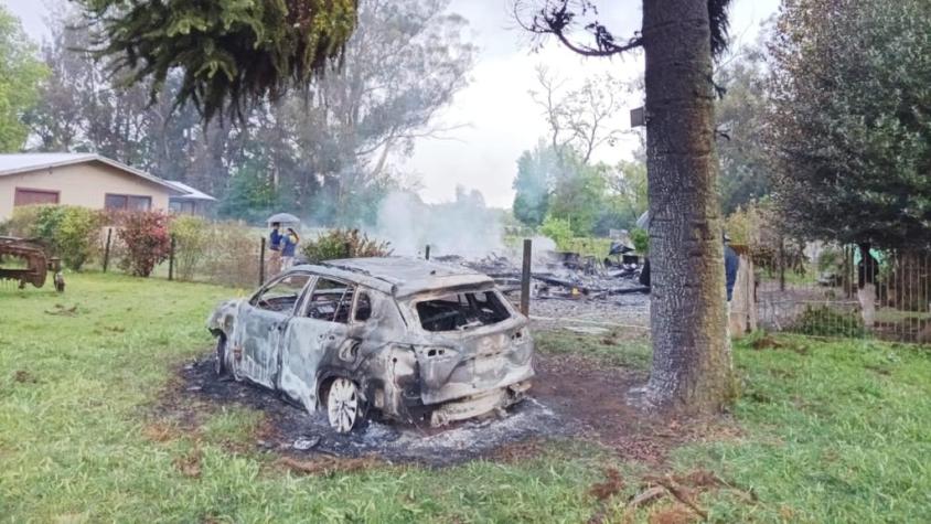 Ataque incendiario en Perquenco: Desconocidos quemaron casa, vehículo y agredieron a dueños de casa