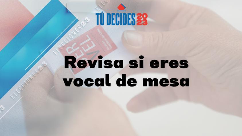 Plebiscito: Revisa aquí si fuiste designado como vocal de mesa