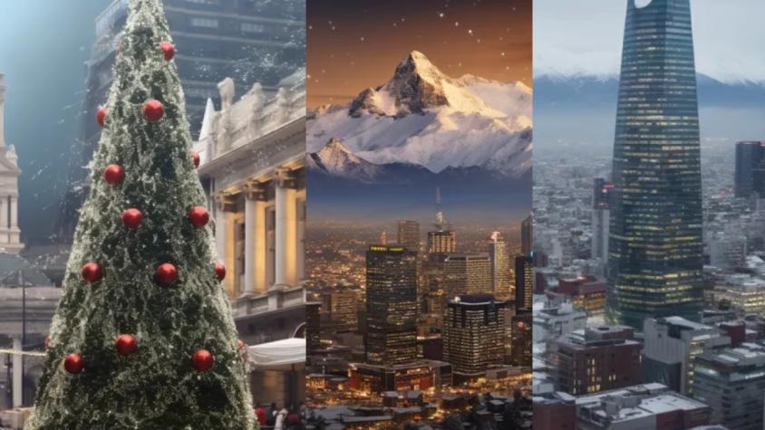 Santiago bajo la nieve en Navidad: Inteligencia Artificial imaginó ese escenario imposible y se ve hermoso
