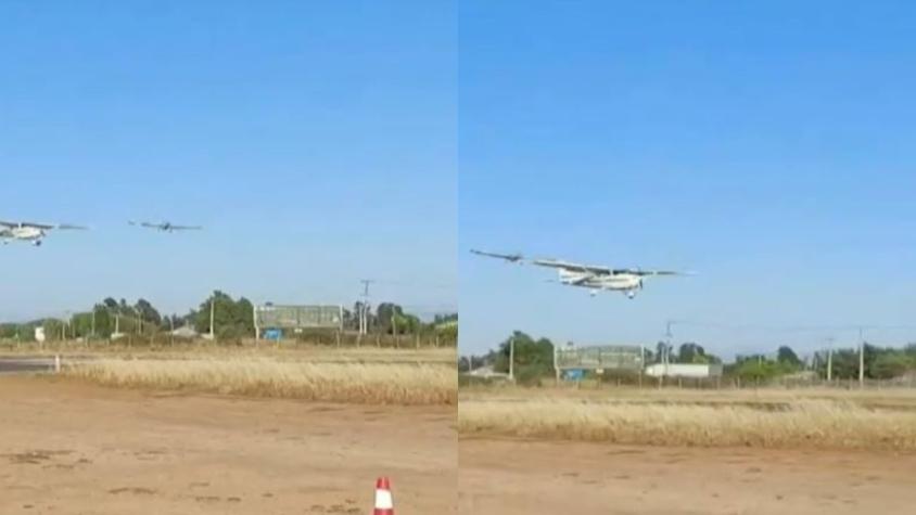 Indagan presunta maniobra peligrosa entre aviones en Talca: Aseguran que se trataría de un “efecto óptico”