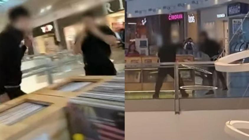 Captan brutal pelea entre guardia y cliente en Mall Marina de Viña del Mar: Es la segunda en una semana