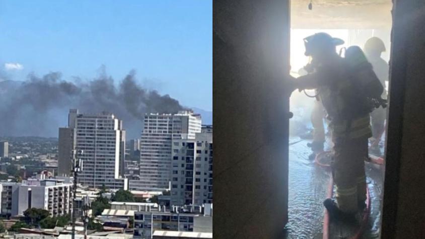 Incendio consumió departamento en el centro de Santiago