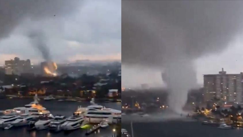 Las impresionantes imágenes que dejó el inicio de un tornado en Florida
