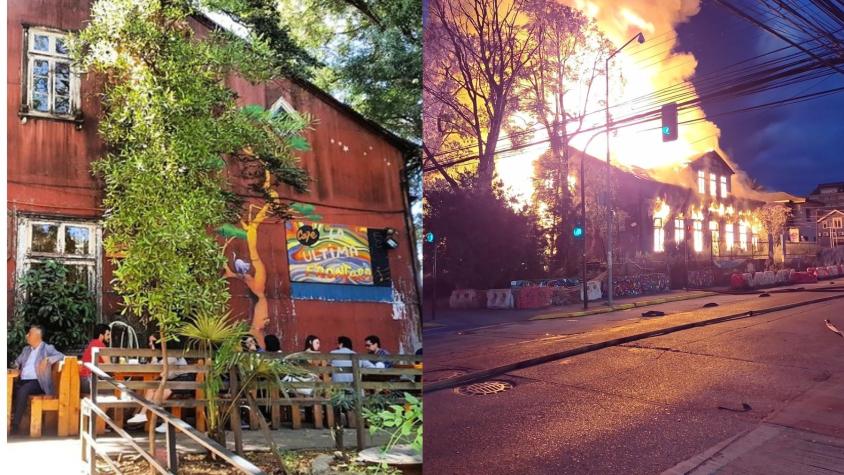 Incendio destruye por completo popular café "La Última Frontera" de Valdivia