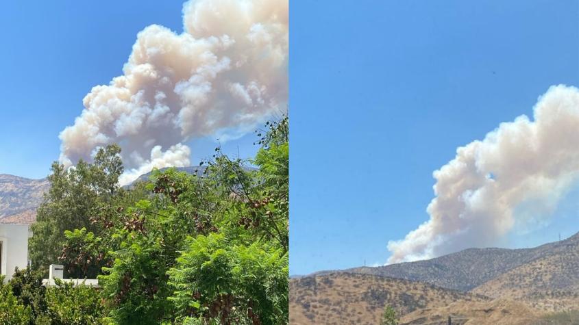 Incendio forestal afecta cerro de Lo Barnechea