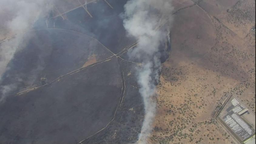 Senapred declaró alerta roja por incendio forestal en Lampa: Presenta cercanía a sectores habitados