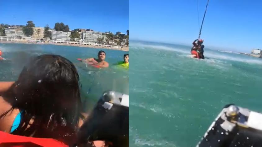 Helicóptero naval rescata a niña de 11 años en playa de Concón: reiteran llamado ante nuevo aviso de marejadas