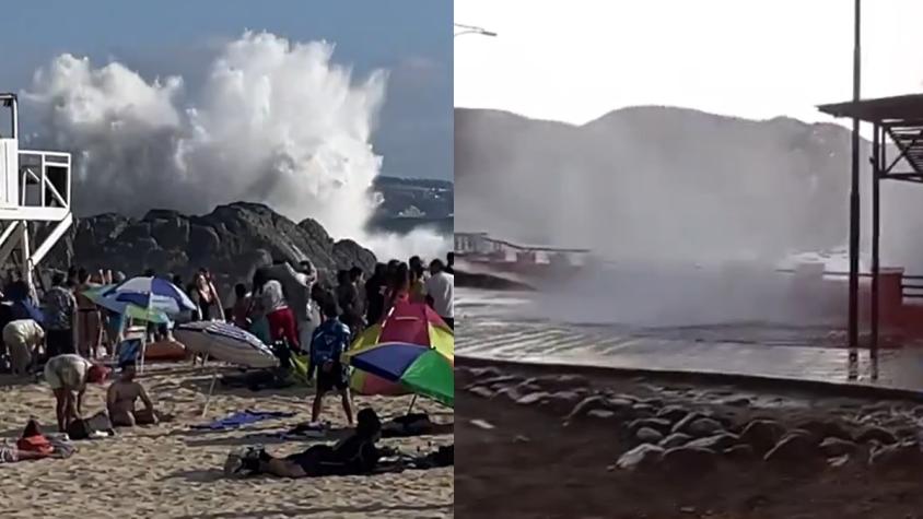 Alerta por marejadas anormales: impresionantes olas se registran en distintas playas de Chile