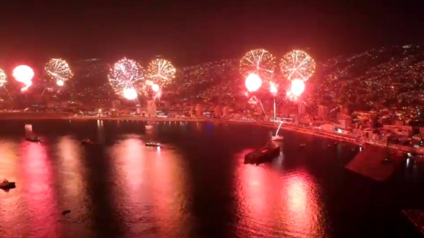 Éxito total fueron los fuegos artificiales en Viña del Mar por el Año Nuevo