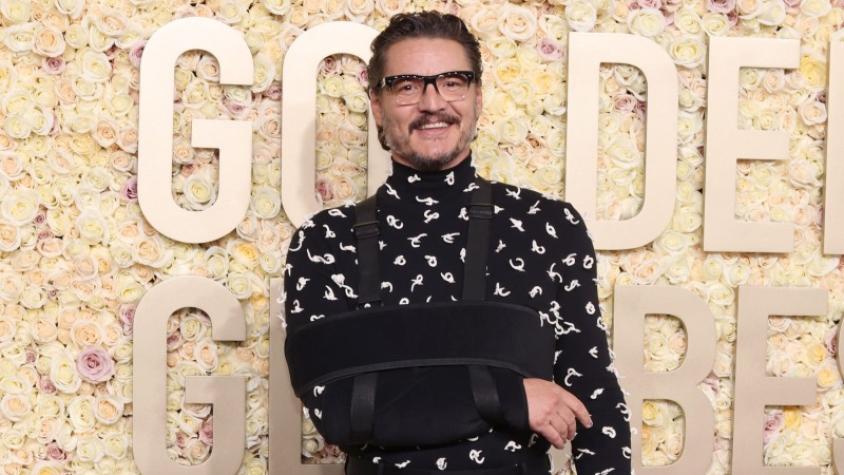 ¿Qué le pasó? Pedro Pascal apareció con cabestrillo en la alfombra roja de los Globos de Oro