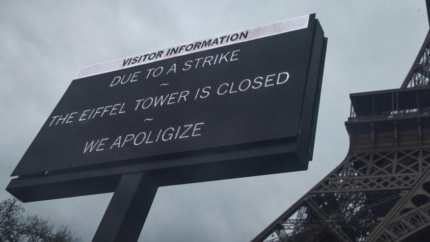 Torre Eiffel cierra por tercer día consecutivo por una huelga de trabajadores