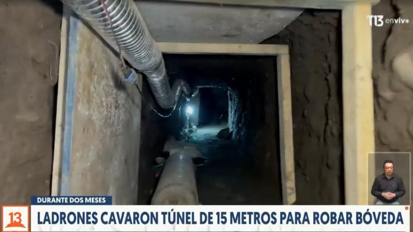 Ladrones cavaron túnel de 15 metros para robar bóveda en Rancagua
