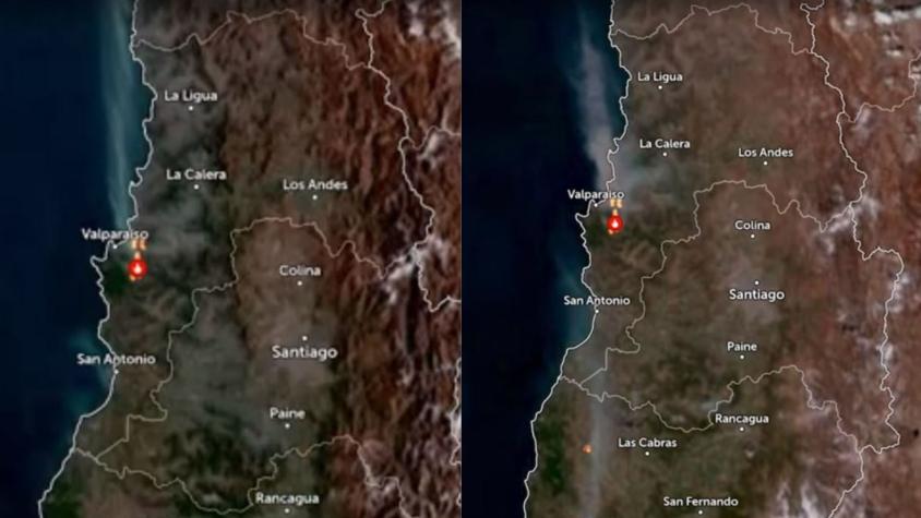 Imágenes satelitales muestran el avance de los incendios forestales solo este sábado