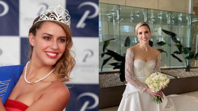 Valeria Ortega se casó con vestido con cristales de su corona de reina de Viña