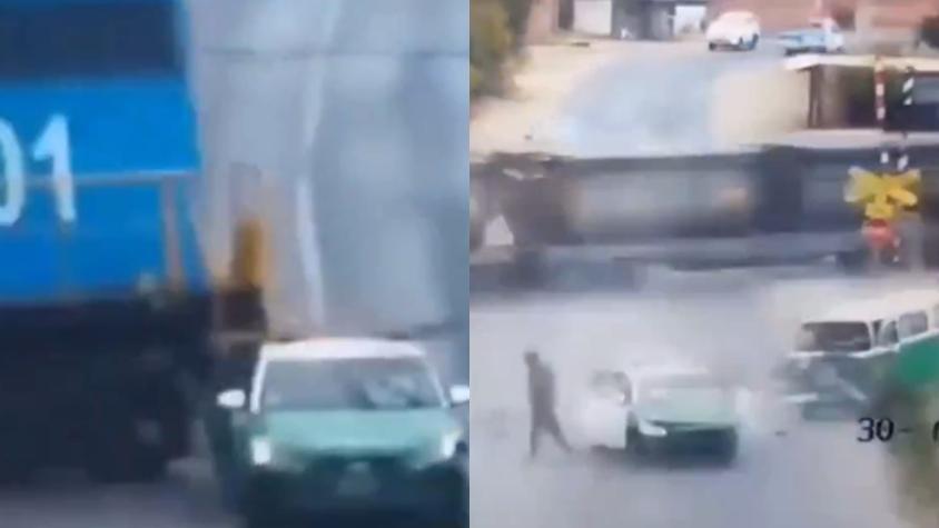 [VIDEO] Captan impactante choque entre tren y patrulla de Carabineros en Quillota