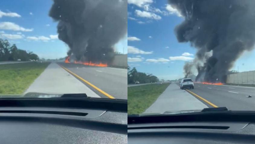 Avioneta cae y estalla en llamas en autopista de Florida, Estados Unidos: al menos dos fallecidos