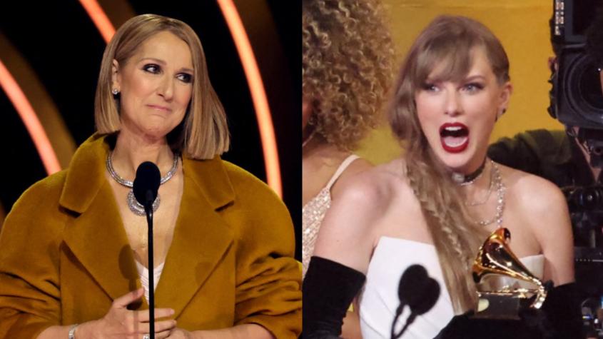 Taylor Swift se llena de críticas por feo gesto que tuvo con Celine Dion en su reaparición en los Grammy