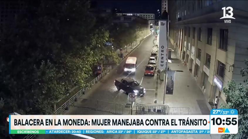 Carabineros usaron sus armas: Revelan video de conductora que intentó huir de fiscalización cerca de La Moneda