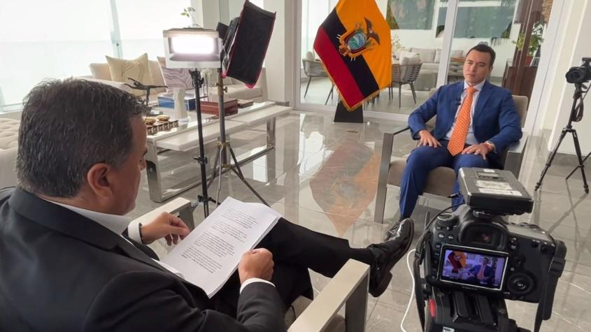 Presidente de Ecuador, Daniel Noboa, conversó en exclusiva con T13 y le recomendó a Gabriel Boric “tomar decisiones difíciles”