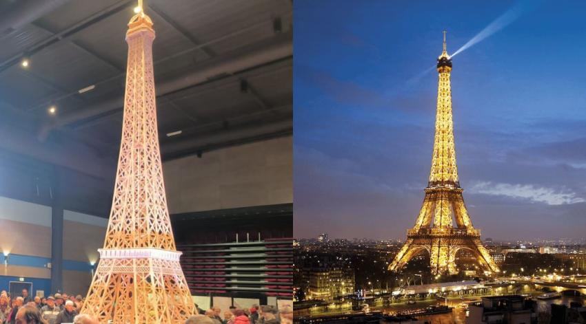 Hizo una Torre Eiffel de fósforos para entrar a los Récord Guinness y se lo denegaron por una insólita razón