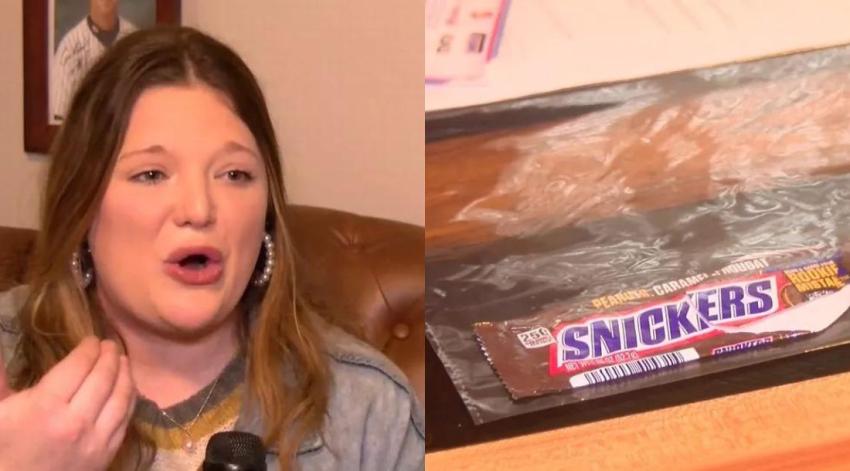 ¡Ya no quiere volver a comer! Mujer descubre un insólito objeto en una barra de Snickers