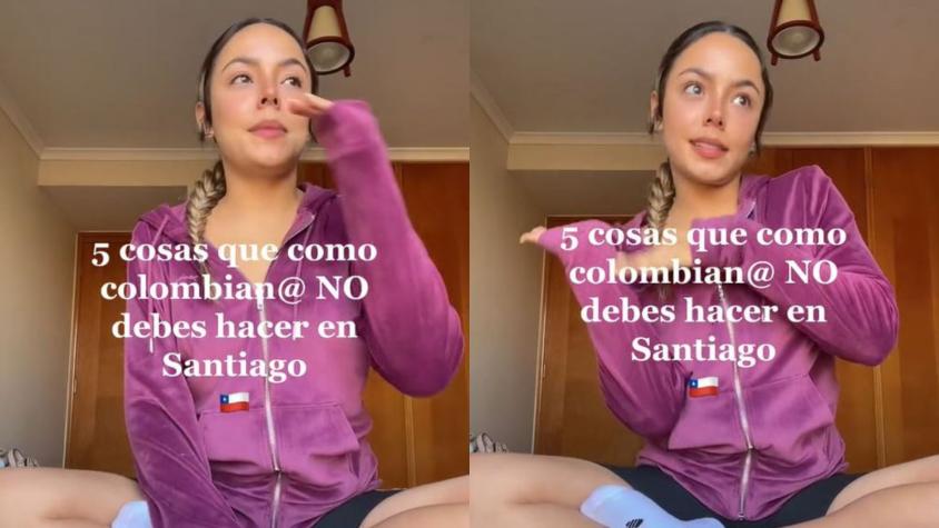 Colombiana se viraliza al aconsejar 5 cosas que sus compatriotas “no deben hacer" en Santiago: “Acá no se puede…”