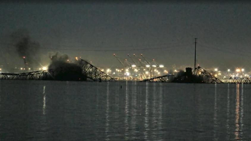 Colapsa puente en Baltimore tras colisión de barco