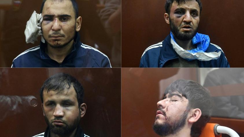 Ojos morados, en silla de ruedas y con hematomas: Rusia exhibe imágenes de los 4 detenidos por atentado en Moscú
