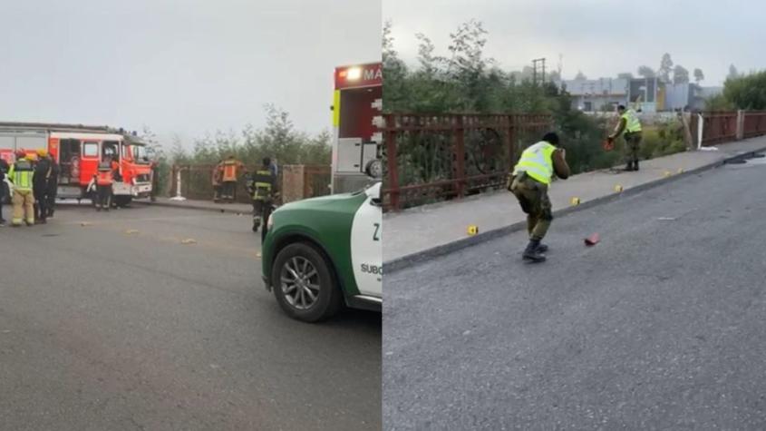 Dos personas mueren en el puente Cautín: Auto cayó 15 metros