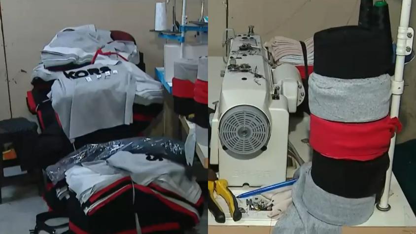 Encuentran fábrica textil ilegal en campamento de Cerrillos: falsificaban ropa de conocida marca
