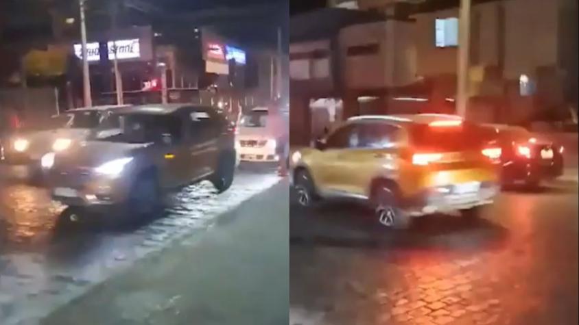 Captan confuso incidente en Viña: conductor chocó en reiteradas ocasiones otro vehículo
