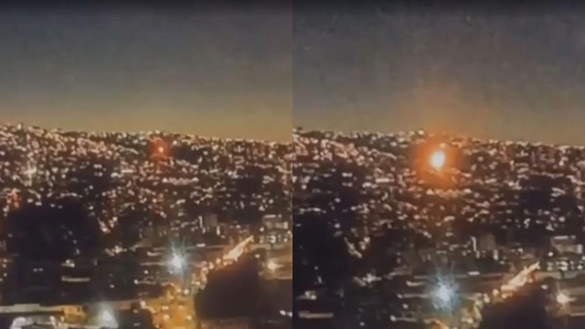 Habría sido una bengala: Viralizan video del presunto origen de uno de los focos de incendios en Valparaíso