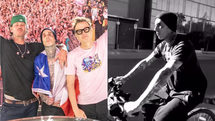 Travis Barker de Blink-182 paseó en bicicleta por Santiago y nadie lo vio: compartió videos en su Instagram