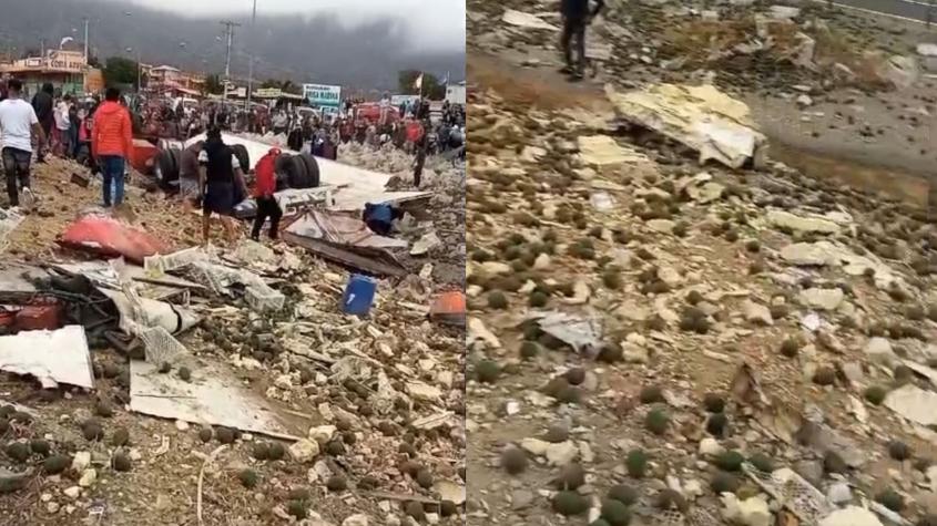 Chofer de camión muere en accidente en La Higuera: Gente habría saqueado las paltas que transportaba