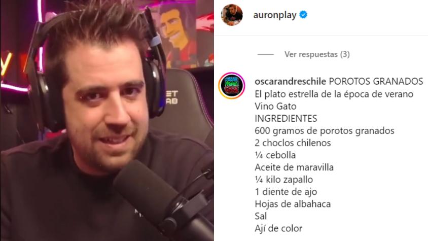 AuronPlay es la nueva "víctima" de comentarios de recetas de chilenos en redes sociales: ¿Qué hizo el youtuber? 