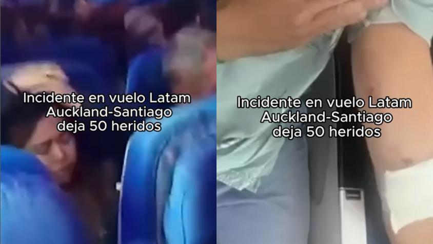Video muestra a pasajeros del avión de Latam durante el incidente del vuelo Auckland-Santiago
