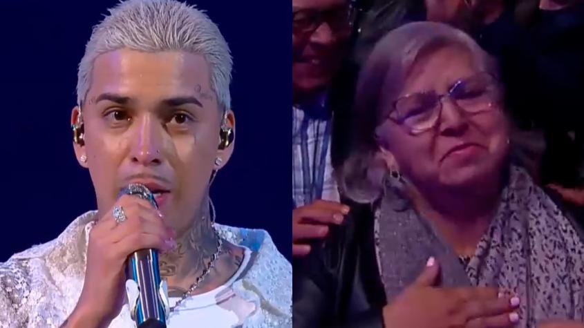 El homenaje que Young Cister le hizo a su mamá que estaba en primera fila durante su show en Viña: cantante se emocionó