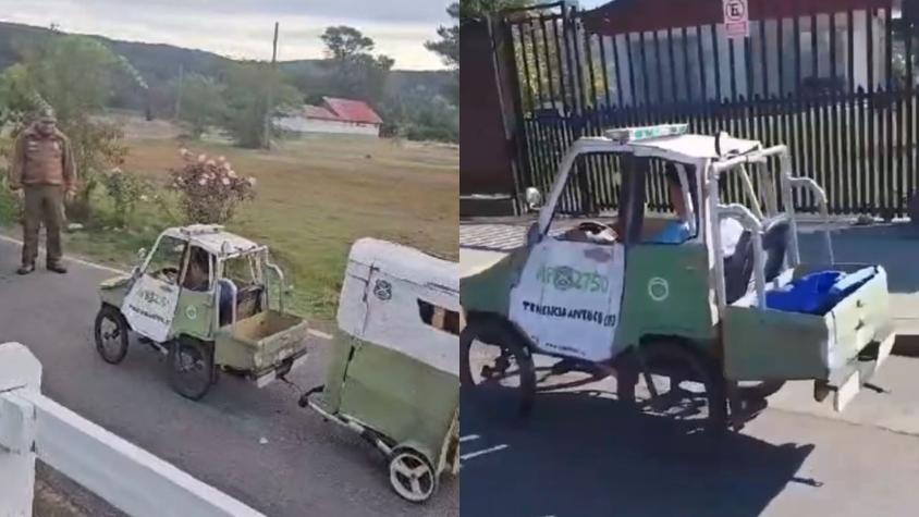 Carabineros de Antuco recibió a niño que se viralizó al construir patrulla 