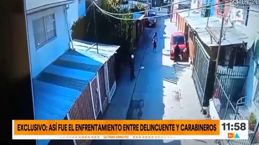 Huyó disparando: Así fue enfrentamiento entre delincuente y Carabineros en Pudahuel