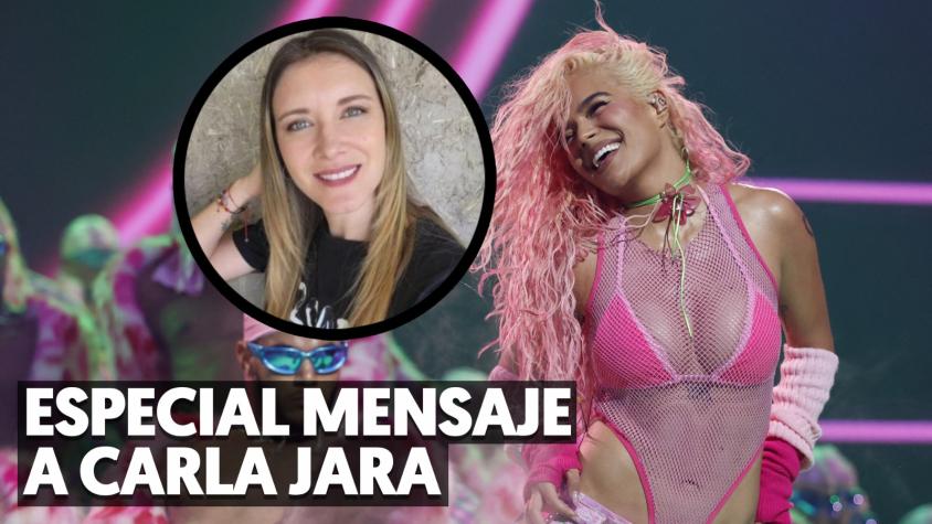 "No te conozco pero...": Karol G comparte especial mensaje a Carla Jara