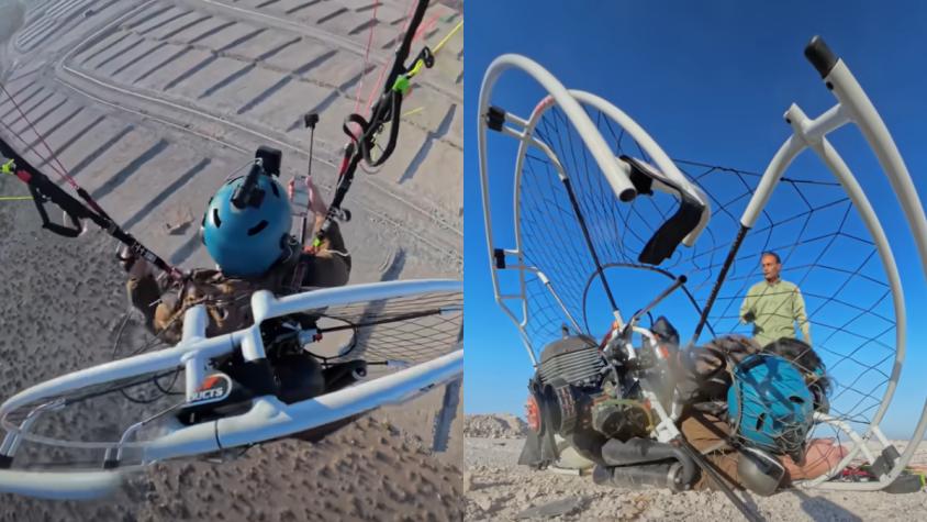 Youtuber cayó desde un parapente a más 25 metros de altura y sobrevivió: fallido vuelo quedó grabado