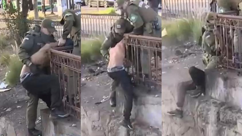Video capta a ambulante que intentó saltar al río para escapar de Carabineros durante fiscalización en Santiago Centro