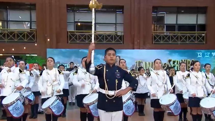 Banda de guerra de colegio de La Pintana sorprende con presentación en matinal Tu Día