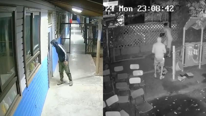 Ola de robos en colegios: cámaras de seguridad muestran cómo operan los delincuentes