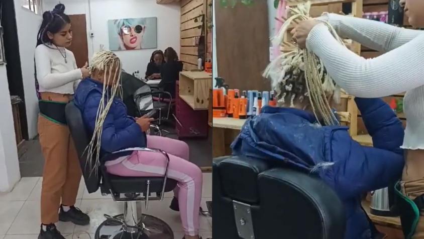 Mujer se hizo trenzas en peluquería de Argentina, no quiso pagar y terminó pelada