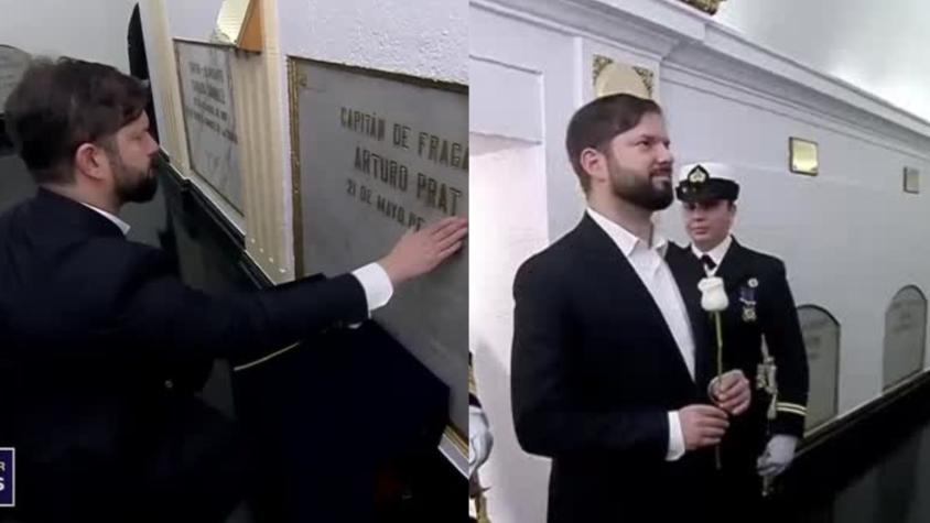 El gesto del Presidente Boric en la tumba de Arturo Prat durante el Día de las Glorias Navales
