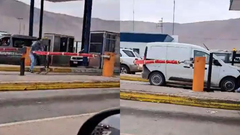 Captan a automovilistas levantando barreras de peaje en Iquique: No había personal que lo hiciera