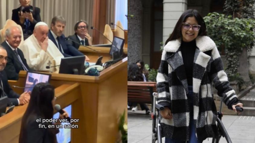 Exembajadora de Teletón y activista: La joven chilena que expuso sobre inclusión frente al Papa Francisco